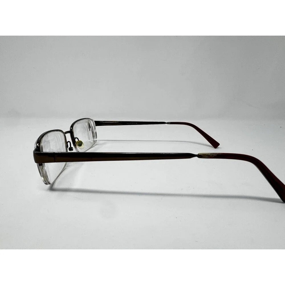 Enhance 3777 Brown Metal Semi Rimless Eyeglass Frames 55-17-145